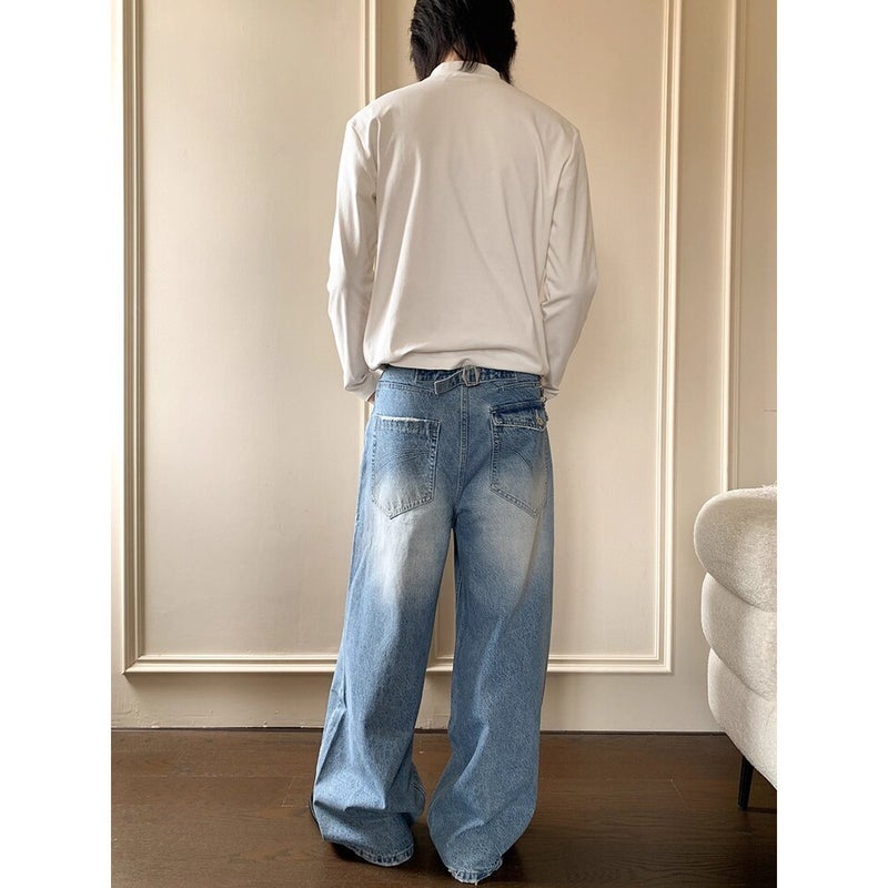 Unisex Classic Denim Jeans Loose Fit Daily Outdoor Wear - Image 4