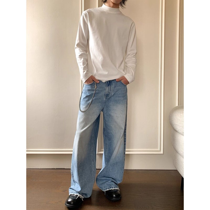 Unisex Classic Denim Jeans Loose Fit Daily Outdoor Wear - Image 2