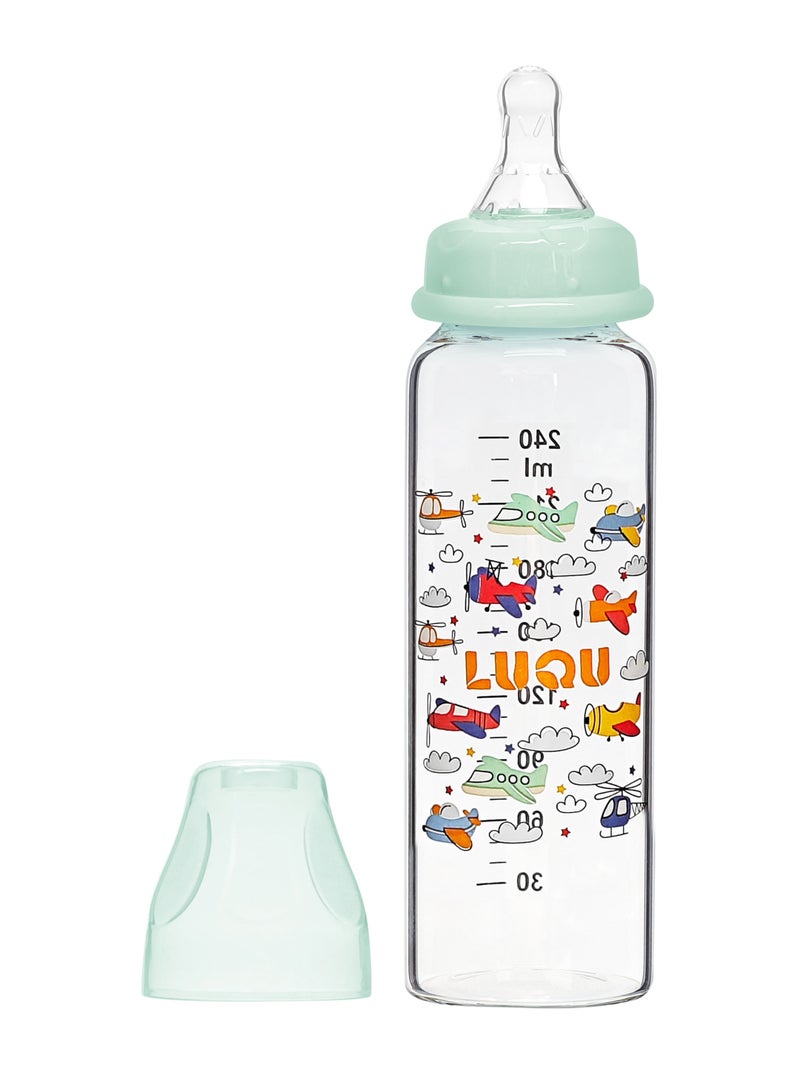 لوكو زجاجة الرضاعة الزجاجية الأفضل من لوكو للحليب للأطفال - خالية من مادة البيسفول أ، مضادة للمغص، 240 مل - Image 1