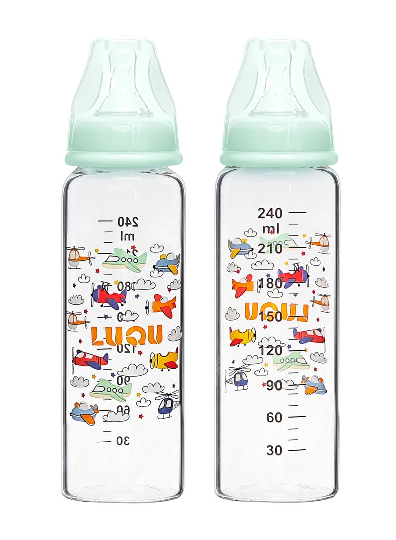 لوكو زجاجة الرضاعة الزجاجية الأفضل من لوكو للحليب للأطفال - خالية من مادة البيسفول أ، مضادة للمغص، 240 مل - Image 2