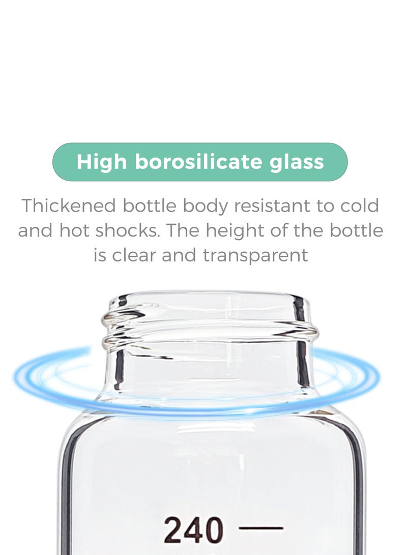 لوكو زجاجة الرضاعة الزجاجية الأفضل من لوكو للحليب للأطفال - خالية من مادة البيسفول أ، مضادة للمغص، 240 مل - Image 3