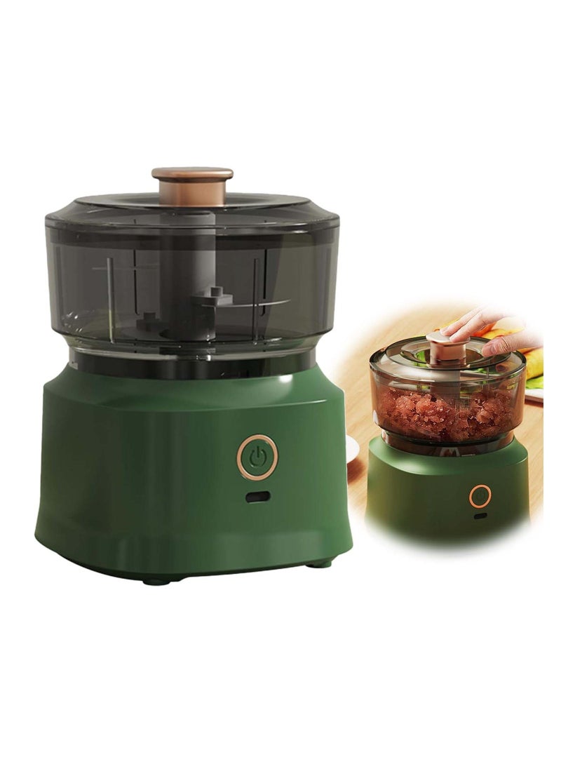 Rechargeable Food Processor Electric Garlic Chopper Vegetable Chopper Blender Electric Vegetable Masher Mincer USB Charging One-press Operation for Nuts Chili Onion Minced Meat and Spices