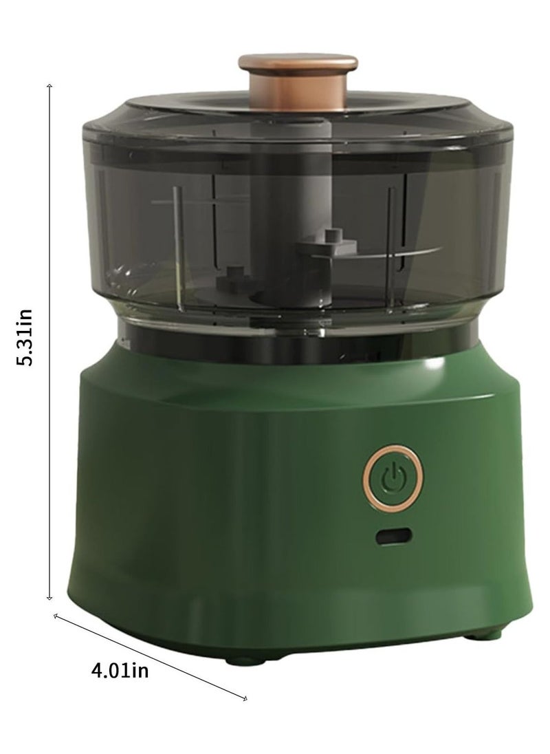 Rechargeable Food Processor Electric Garlic Chopper Vegetable Chopper Blender Electric Vegetable Masher Mincer USB Charging One-press Operation for Nuts Chili Onion Minced Meat and Spices