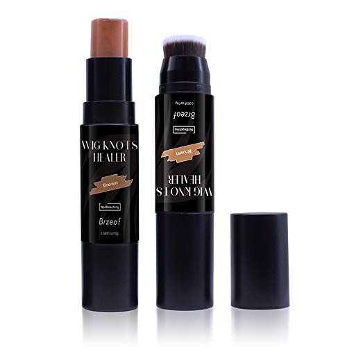 عصا صبغ الدانتيل المحمولة لمستحضرات العناية بالشعر مقاومة للعرق لعصا تصحيح لون الشعر للباروكات الجزء الأمامي لخط الشعر سهل التلوين بني متوسط