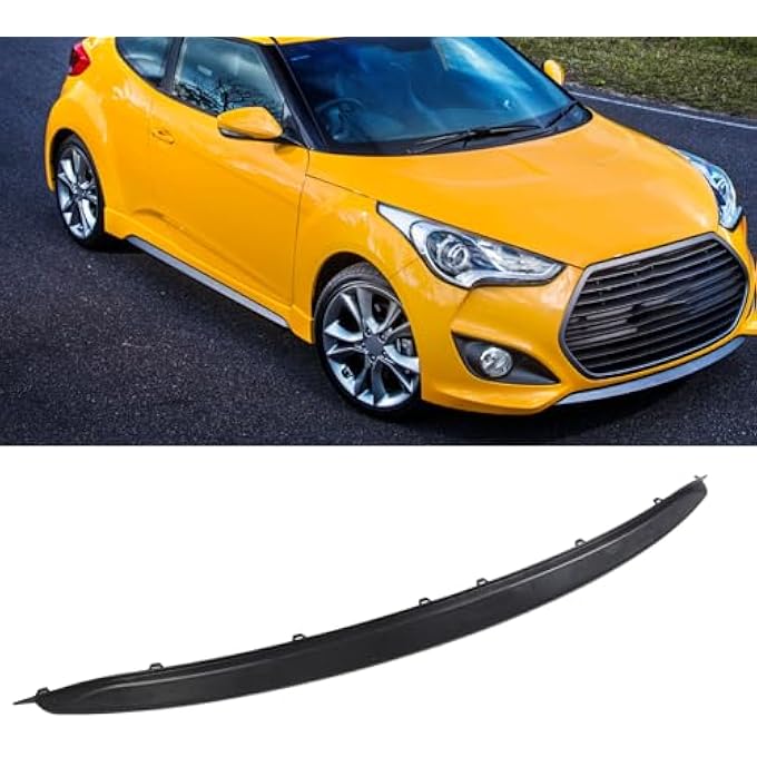 Luocute Front Bumper Lower Moldings Trim, 865802V500 Stylish Look, V Style Black Roof Spoiler Wing Lid with Paintable Front Splitter Lip for 2013 to 2017 - Image 4