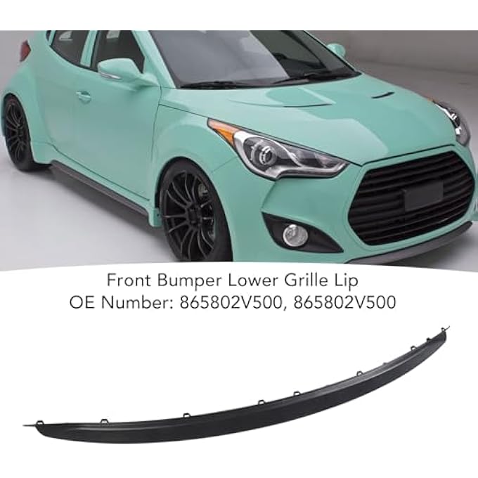 Luocute Front Bumper Lower Moldings Trim, 865802V500 Stylish Look, V Style Black Roof Spoiler Wing Lid with Paintable Front Splitter Lip for 2013 to 2017 - Image 2