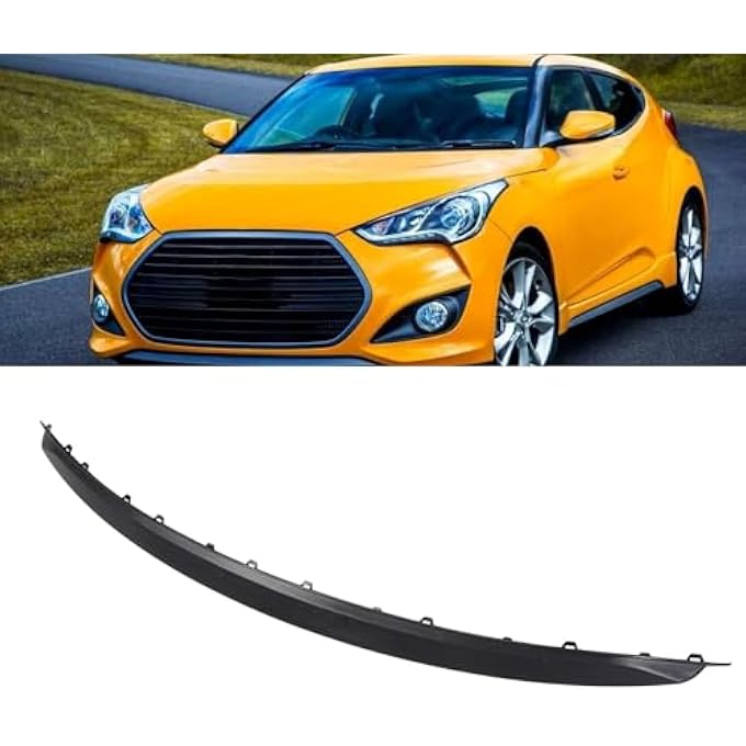 Luocute Front Bumper Lower Moldings Trim, 865802V500 Stylish Look, V Style Black Roof Spoiler Wing Lid with Paintable Front Splitter Lip for 2013 to 2017 - Image 3