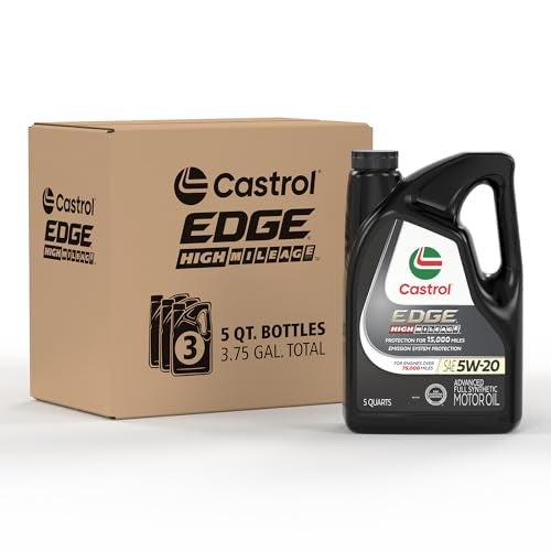 Castrol EDGE High Mileage 5W-20 Advanced Full Synthetic Motor Oil, 5 Quarts, Pack of 3 - Image 1