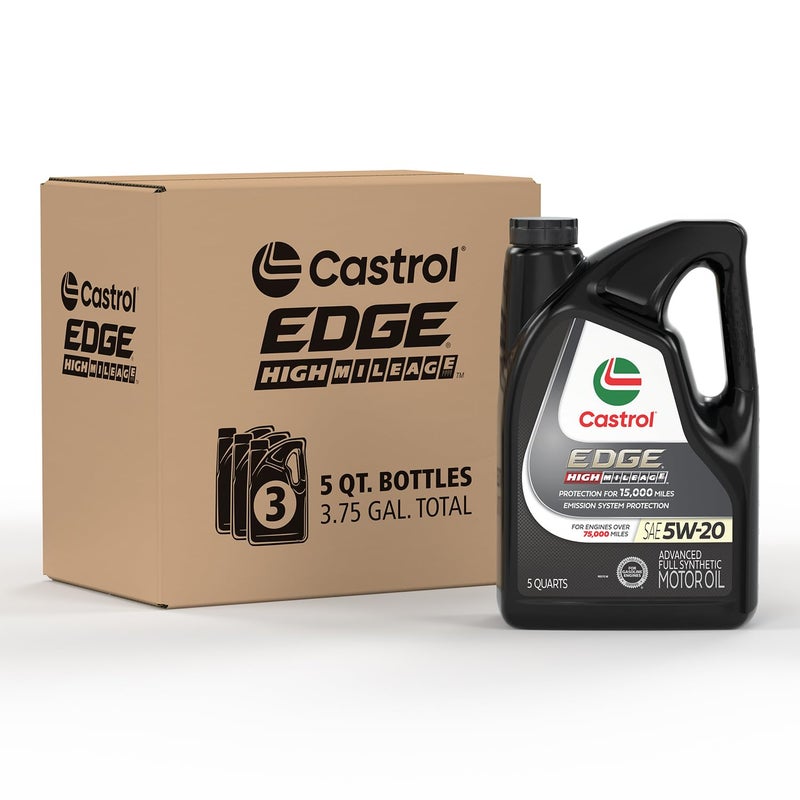 Castrol EDGE High Mileage 5W-20 Advanced Full Synthetic Motor Oil, 5 Quarts, Pack of 3 - Image 5