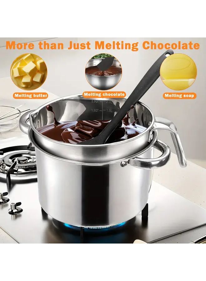 Stainless Steel Chocolate Melting Pot Set Handmade Wax Butter Heating Pan Easy to Clean - Image 3