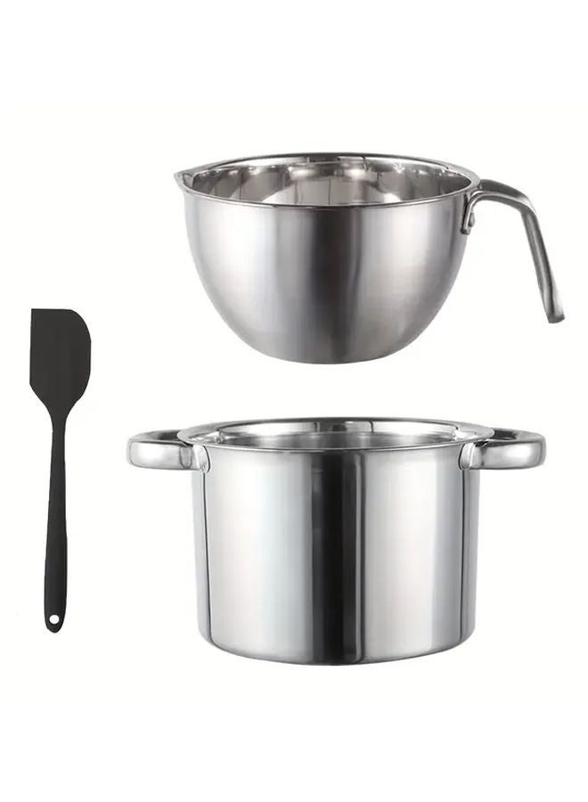 Stainless Steel Chocolate Melting Pot Set Handmade Wax Butter Heating Pan Easy to Clean - Image 1