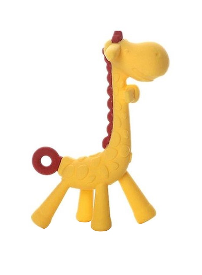 Food Grade BPA Free Silicone Cartoon Giraffe Shape Baby Teether Toy – Multicolour - Image 1