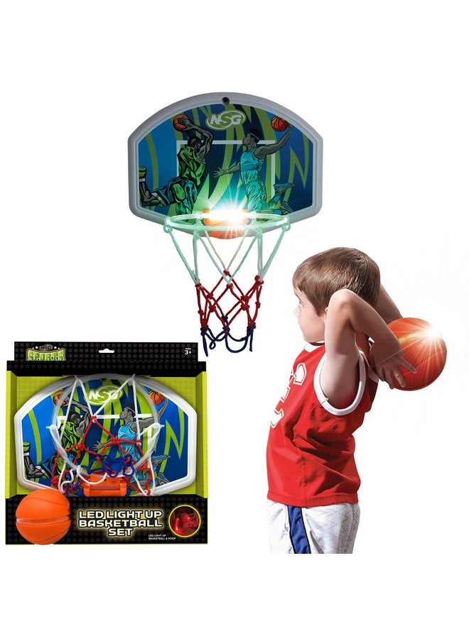 NSG LED Light Up Basketball Toy Set for Boys and Girls, LED Light up Hoop and Basketball - Ages 4 and Up - Image 1