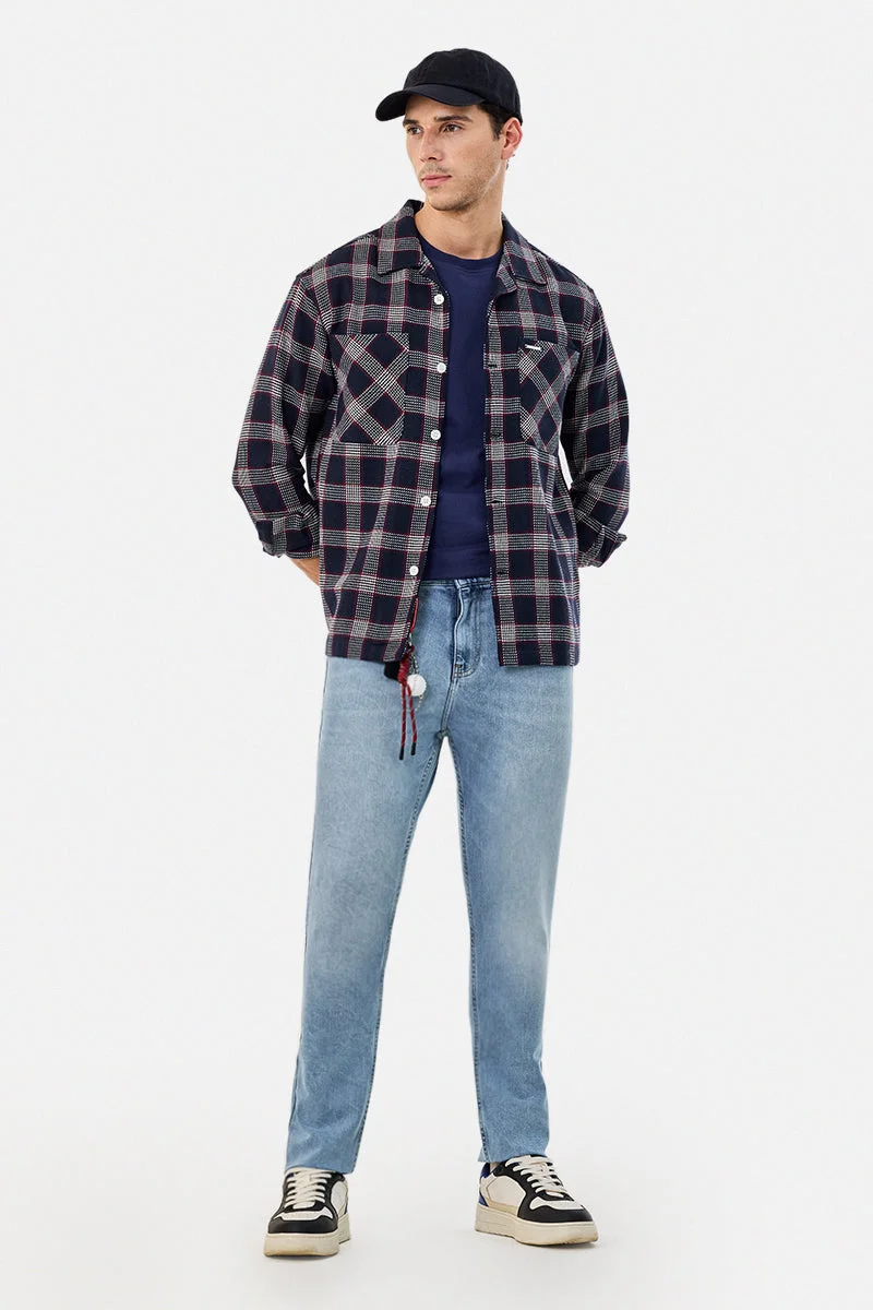 SNITCH Double Pocket Flannel Plaid Overshirt