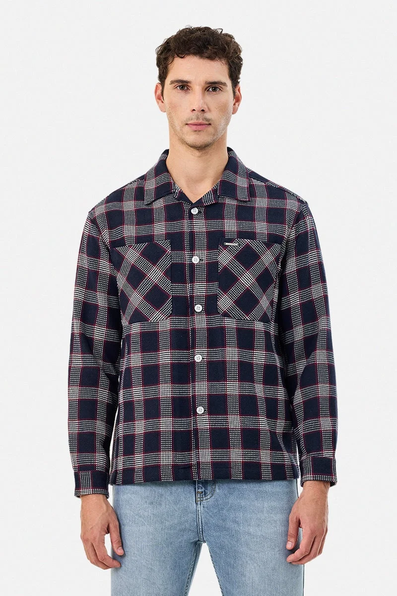 SNITCH Double Pocket Flannel Plaid Overshirt