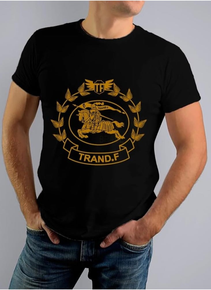 ISTANBUL MODEL - Round Neck Short Sleeve t-shirt for men, Regular fit, cotton, Special print "TRAND.F" - Image 1