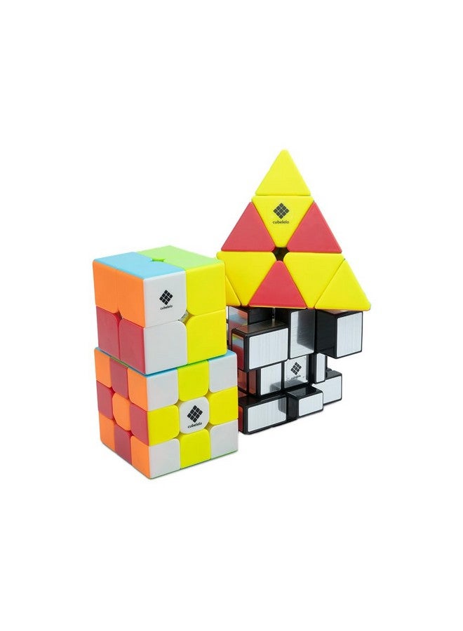 Cubelelo Kid Drift 2X2, 3X3, Pyraminx & Silver Mirror Combo - Image 2