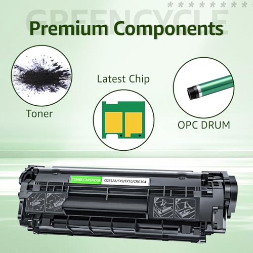 greencycle Q2612A Toner Cartridge Replacement Compatible for HP 12A Black Toner Cartridge Laserjet 1020 1010 1012 1018 1022 1022N 3015 3030 3052 3055 M1005 M1319F Printer Ink Cartridge (2PCS) - Image 4