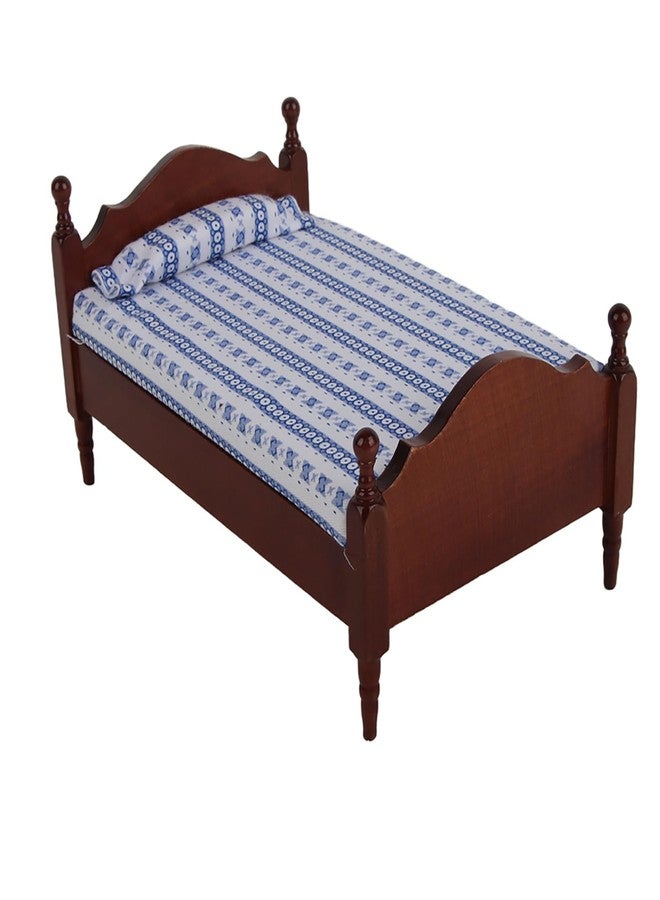 Mrisata Dollhouse Furniture Accessories Mini Wooden Bedroom Furniture Wood Miniature Bed Pillow for Dollhouse Decoration, Dollhouse Furniture Small Bed Toy Set, Pillow, Realistic Bedroom Accessories - Image 1