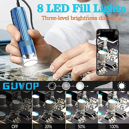ETZIN USB Digital Microscope,50X-1000X Magnifying Coin Micros-cope,Handheld Pocket Mic-roscope Adults, HD Microsco-pe Camera, 8 LED Lights AdjustableBlue, USB. - Image 5