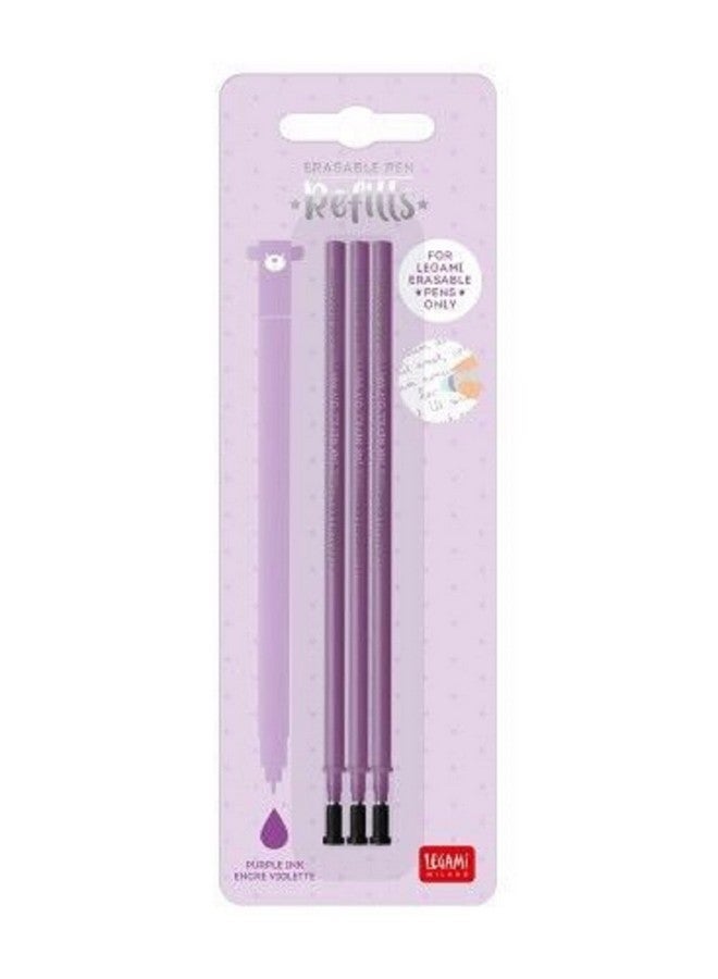 Le Gel Pen Refills For Legami Pens - Purple Ink - Pack Of 3