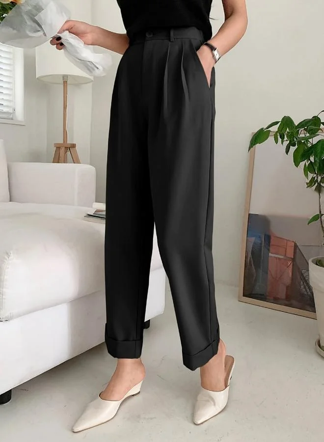 Take Two Solid Pocket Detail Straight Leg Pants