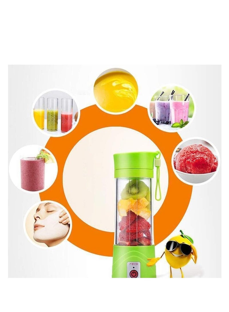 ELTRAZONE Portable Blender Cup, Electric USB Juicer Blender for Shakes and Smoothies, Juice, Mini Blender with 380ml Capacity and Six Blades for Great Mixing, Lightweight and Convenient (Green) - Image 3