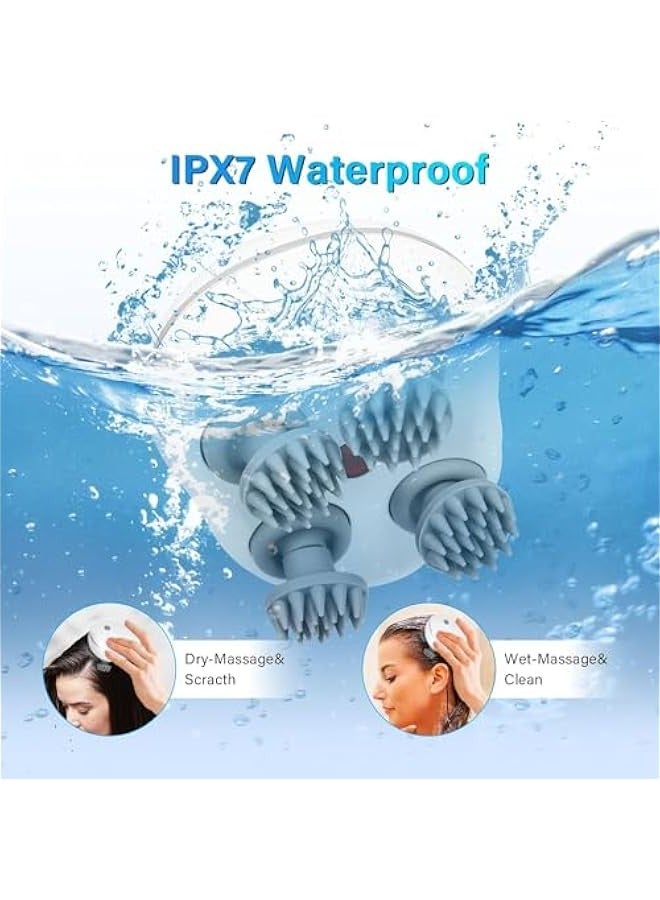 TRASSLE Electric Scalp Massager, Head Massager Scalp with 4 Removable Massage Claws, Rechargeable Waterproof Handheld Head Massage Scalp for Full-Body Massage, Deep Clean and Stress Relax  - Image 4