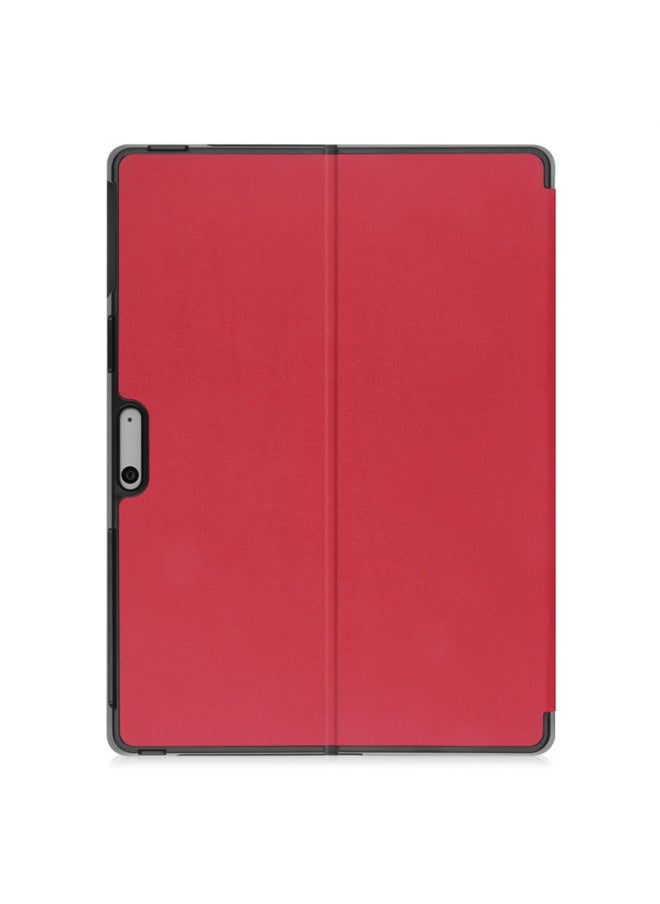 Suitable For Microsoft Pro11 Protective Case Surface10 Leather Case Ultra-thin 2024 Bracket 13 Inch Flat Back Case All-inclusive-Color:Red-Applicable Model:Microsoft PRO11/PRO10/9  - Image 1