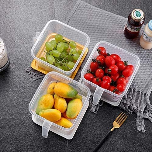 AILEXIM Kitchen Fridge Storage Boxes | Fridge Organizer with Handle & Airtight Lid, Plastic Refrigerator Storage Containers Keep Fresh Fish, Meat, Vegetable, Fruits 1000Ml (4) - Image 3