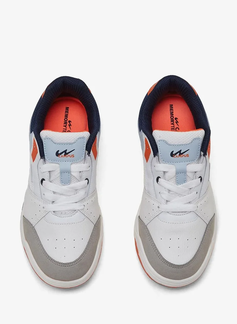 CAMPUS Wht/Navy Kids White Low-Top Sneakers - Durable, Trendy Shoes & Ready for Every Little Adventure  | Best Price UAE