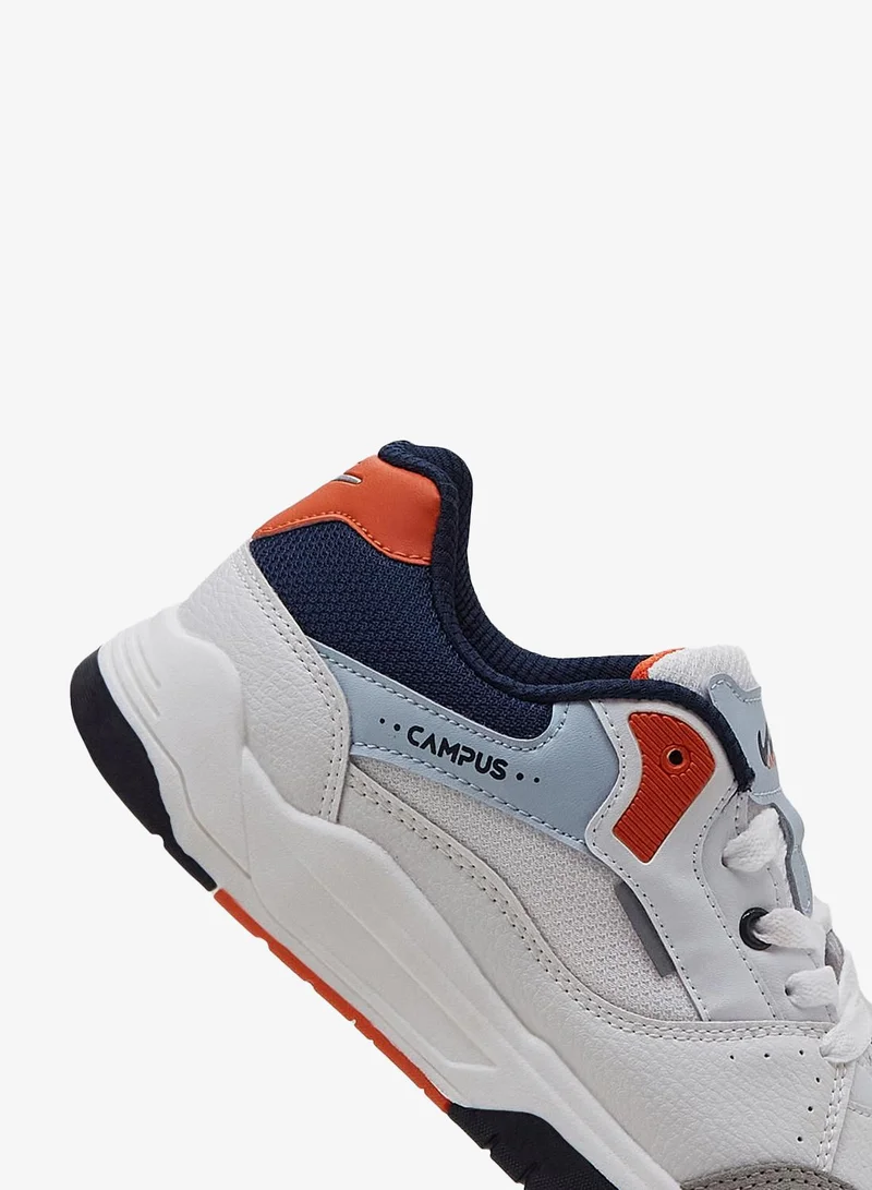 CAMPUS Wht/Navy Kids White Low-Top Sneakers - Durable, Trendy Shoes & Ready for Every Little Adventure  | Best Price UAE