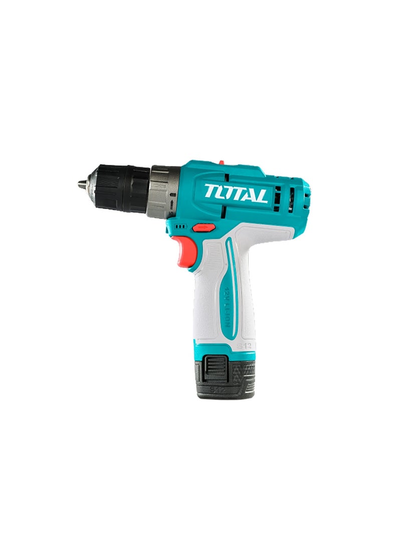 TOTAL 12V Compact Cordless Drill Driver Set - 2-Speed Power Drill (20Nm) with 15+1 Torque Settings, 2x 1.5Ah Batteries, USB Type-C Charging & Carrying Case - TDLI12206 - Image 4