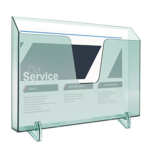 Acrimet Pocket File Holder Horizontal Design Brochure Display (for Wall Mount or Countertop Use) (Removable Supports Included) (Letter Size) (Clear Green Color) - Image 2