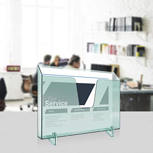 Acrimet Pocket File Holder Horizontal Design Brochure Display (for Wall Mount or Countertop Use) (Removable Supports Included) (Letter Size) (Clear Green Color) - Image 3