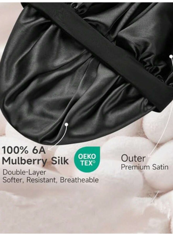 Shein Black Satin Sleep Cap – Soft Hair Protection Hat for Night or Travel - Image 5