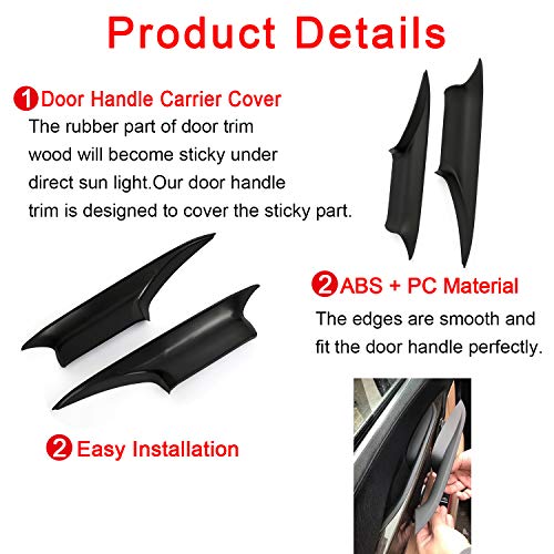FEXON Door Pull Handle Cover Replacement for BMW 7 Series 730Li 740Li 750Li 760Li F02 2008-2014 Fit Long-wheelbase and FL FR RL RR Position Replaces 51419115501 51419115502 51429151211 51429151212 - Image 2