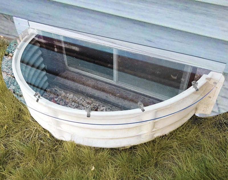 QIPRAONO Basement Window Well Covers Outside, Heavy-Duty Egress Window Well Cover Clear, All-Weather Against Debris, UV Resistant, Tear-Resistant, Waterproof, Windproof (Only Cover)39" X 16" - Image 1