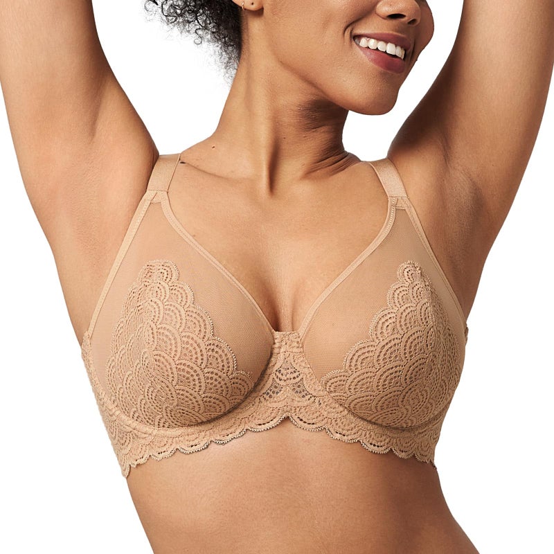 HSIA Minimizer Bras for Women Large Bust Full Coverage Lace Plus Size Bra - Mermaid Scales - Image 4