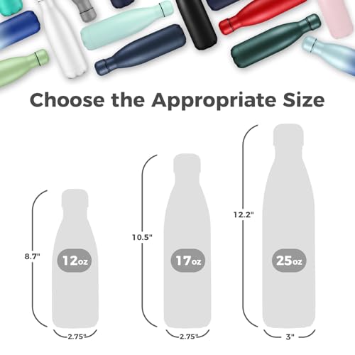 Volhoply 17oz Insulated Stainless Steel Water Bottle Double Wall Vacuum Flask Keeps Cold 24h Hot 12h Available in Packs of 1 4 or 8Gray1 Pack - Image 3
