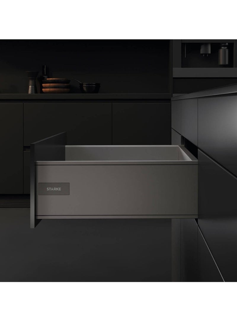 STARKE Cabinet Drawer Box Complete with Slides Anti-Rust Aviation Aluminum Alloy Drawer Box Set, 146 mm Back Panel 12mm Ultra Thin High-Cut Drawer 540-550 mm - Image 2