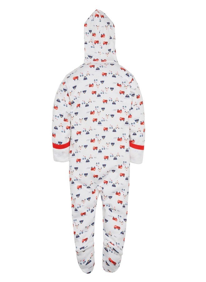 Magic Town Kid's Cotton Solid Sleepsuit (Pack of 2) (MGT_SH_1001_Red_0 Months-3 Months) - Image 3