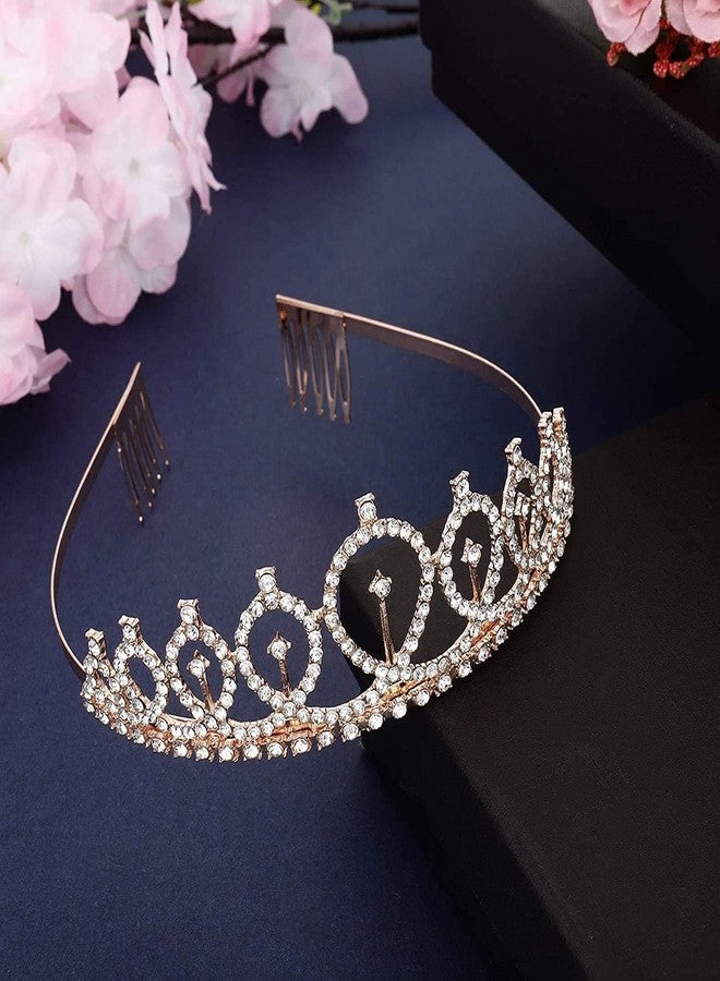 V TRIVYOM Birthday Girl Sash And Crown - Pack of 1 Pcs Rose Gold Birthday Sash for Girls | Birthday Crowns for Girls | Crown for Women Queen | Crown for Birthday Girl | Princess Crown for Girls - Image 3