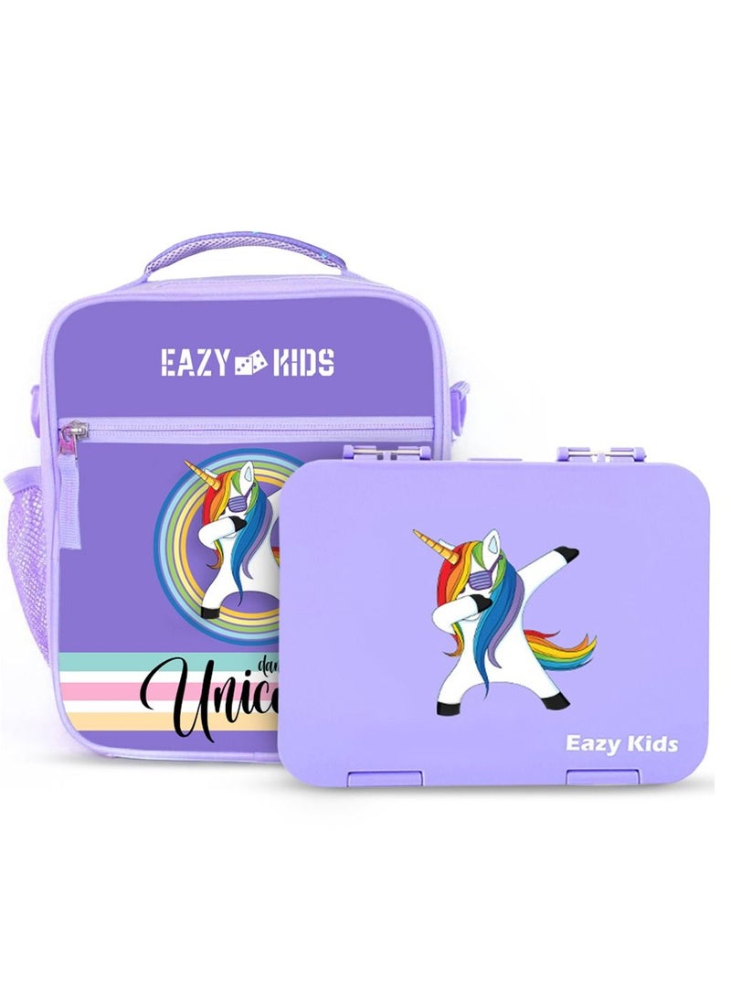 Eazy Kids - Eazy Kids Bento Lunch Bag-Unicorn - Purple - Image 1