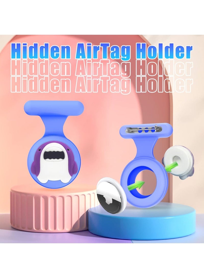 AirTag Holder for Kids, Hidden Case for Apple Air Tag Brooch Pin Portable Than Bracelet, Necklace, Watch Band, Wristband Tags Accessories for Girls (Green, Blue) - Image 2