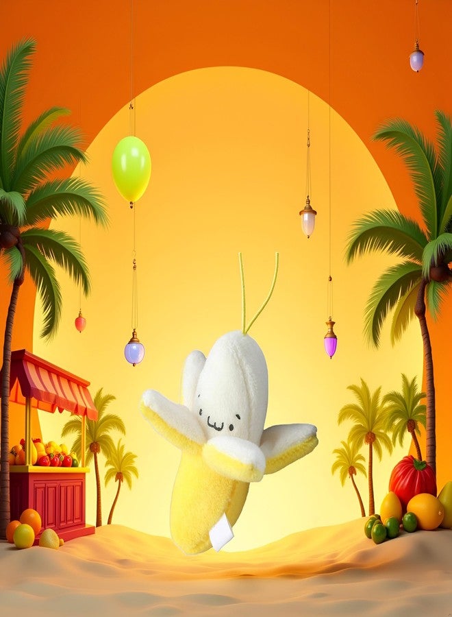 Junfamilee Yellow Peeling Banana Decoration, Birthday Gift PP Cotton Peeling Banana Shape Plush Pendant for Decoration - Image 3