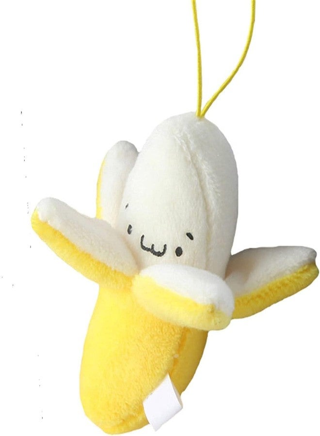 Junfamilee Yellow Peeling Banana Decoration, Birthday Gift PP Cotton Peeling Banana Shape Plush Pendant for Decoration - Image 1