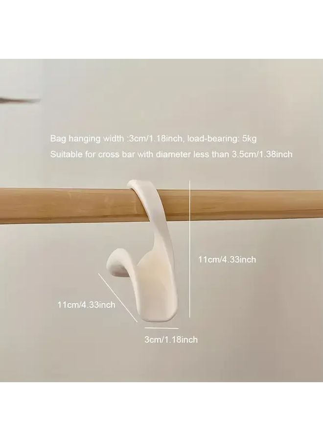 5pcs White Wall Mounted Bag Hooks Rust Resistant Coat Rack with Arch Design - Image 4