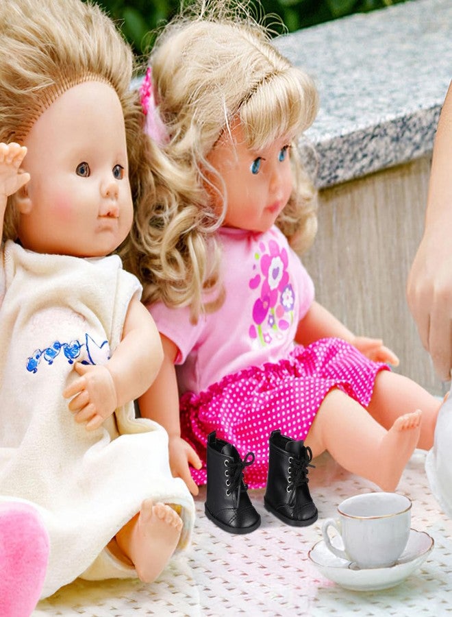 Vaguelly Doll Boots High Top Boots Dolls Shoes Doll Snow Miniature Clothing Accessory Mini Shoes Model 18-inch Black - Image 5