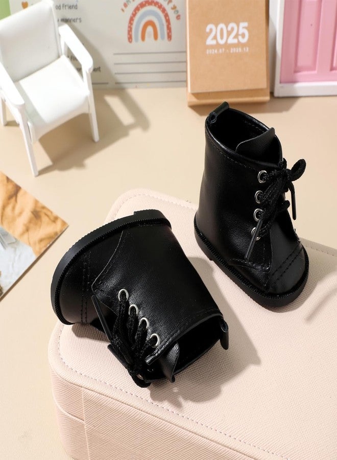 Vaguelly Doll Boots High Top Boots Dolls Shoes Doll Snow Miniature Clothing Accessory Mini Shoes Model 18-inch Black - Image 2